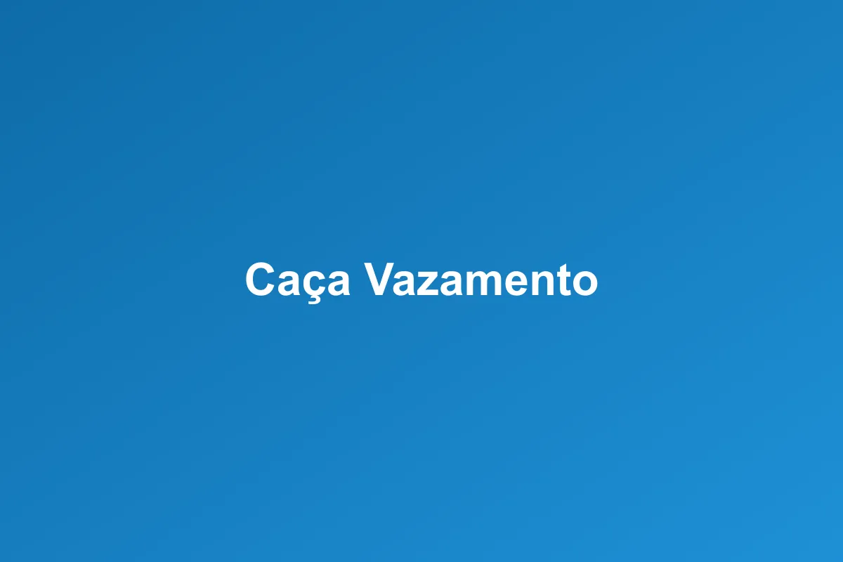 Caça vazamento em Joinville